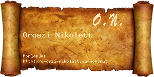 Oroszi Nikolett névjegykártya